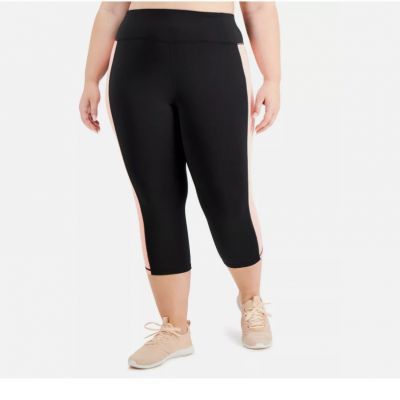 Ideology  Womens Activewear Plus Size Colorblock Capri Leggings, 3X