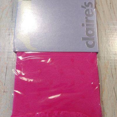 Claire's Women's Capri Tights Pink Dot Lace Size M/L Medium/Large