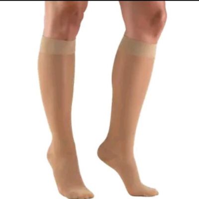 Truform Women's Stockings Knee High Sheer: 15-20 mmHg  LIGHT BEIGE (1773LB-S)110