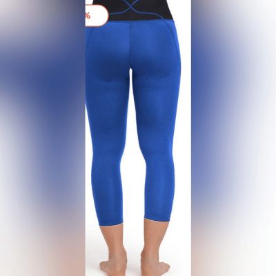 TOMMIE COPPER Women’s Cobalt Blue Lower Back Support Capri Leggings Size 3XL