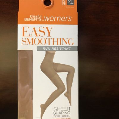 Blissful Benefits By Warner's Run Resistant Sheer Shaping Tights 1 Pair XL New