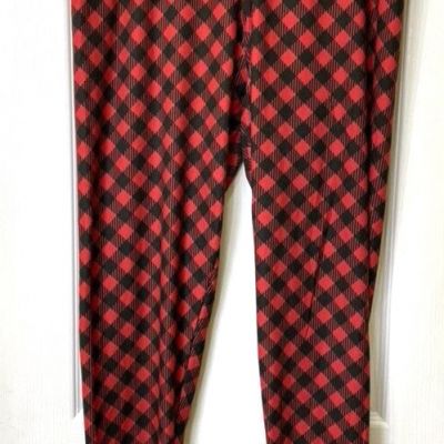 Simply Southern legging plus size L xl xxl buffalo plaid worn once Christmas