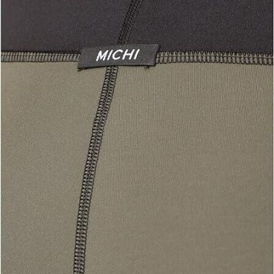 MICHI Women's Moto Zip Leggings, Olive/Black, Medium