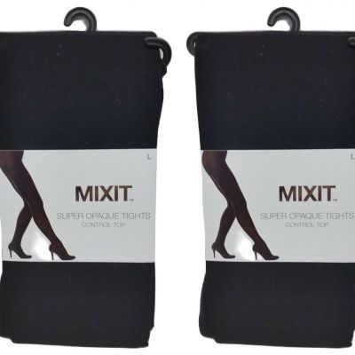 ( LOT 4 )MixitSUPER OPAQUE TIGHTS CONTROL TOP - Black Size L BRAND NEW