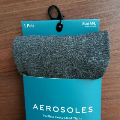Aerosoles Footless Fleece Lined Tights M/L, Gray. NEW.