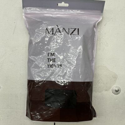 Mànzi Black 2-Pair Solid Tights Top Control Basic Pantyhose Women’s Size XL