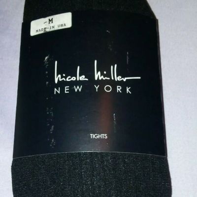 Nicole Miller Black Tights Size M Has Black Solid Line Pattern