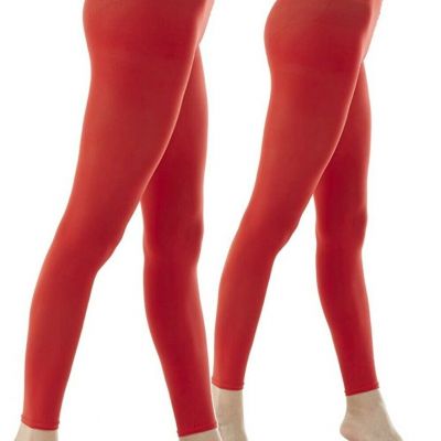 2X (TWO) pair Fashion Footless stylegaga RED TIGHTS size M/L FASHION TIGHTS 80D