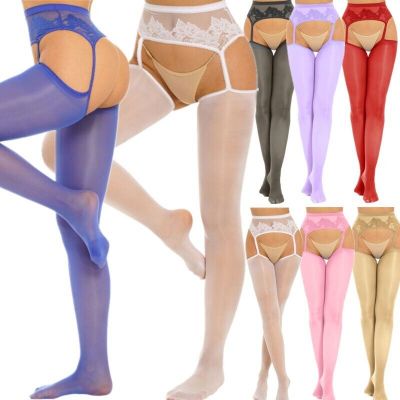 US Womens See Through Suspender Pantyhose Tights Sexy Sheer Thigh-High Stockings